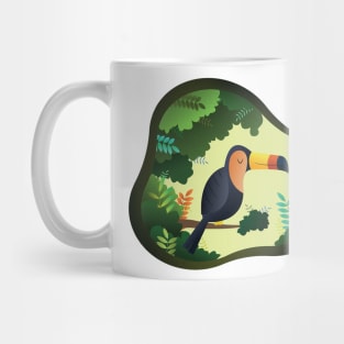 Tropical bird toucan colorful illustration Mug